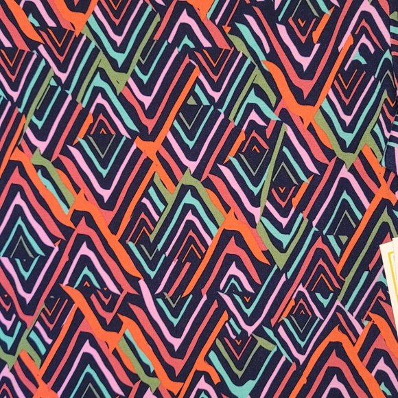 LuLaRoe Julia Dress Size Medium - NWT Pink Red Abstract Design - Picture 7 of 7